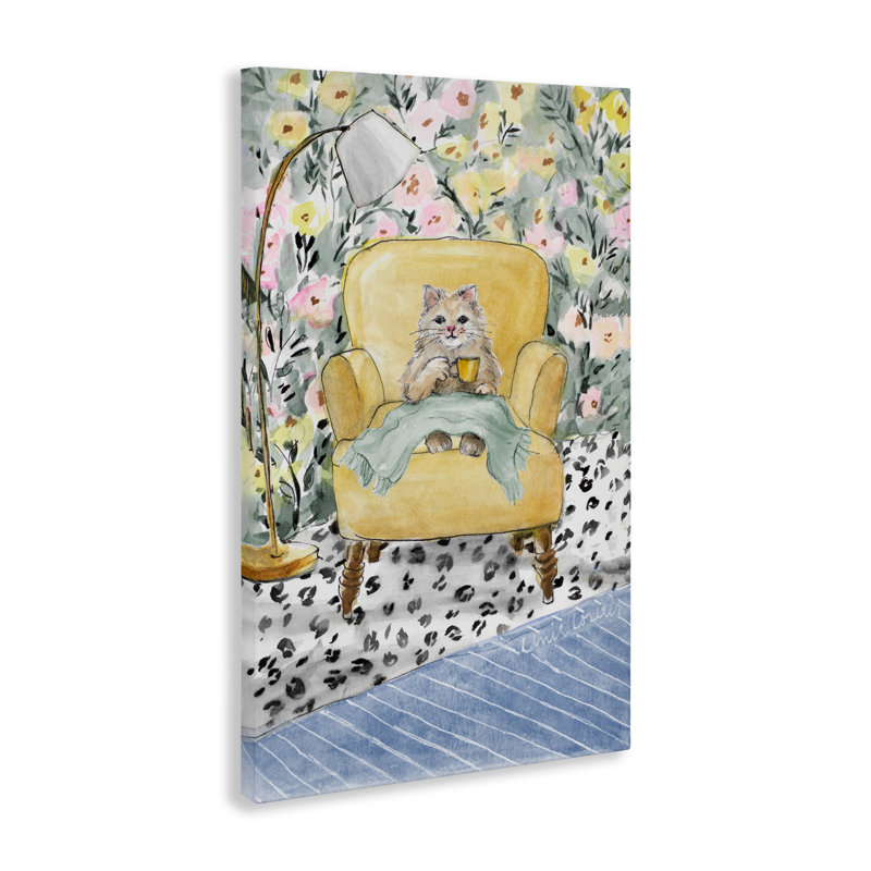 Cozy Cat Relaxing Canvas, conception par Lanie Loreth, H 30 po x l 20 po