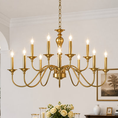 Lustre traditionnel à 12 lumières (94 cm de large)