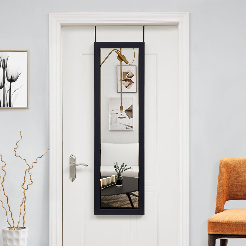 Miroir sur pied pleine grandeur de style mosaïque Wiki, Noir, 42 po x 14 po