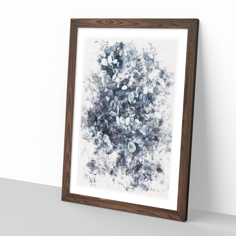 Pebbles on the Beach - Picture Frame Painting Print, Walnut Framed, 33cm H x 24cm W x 2cm D