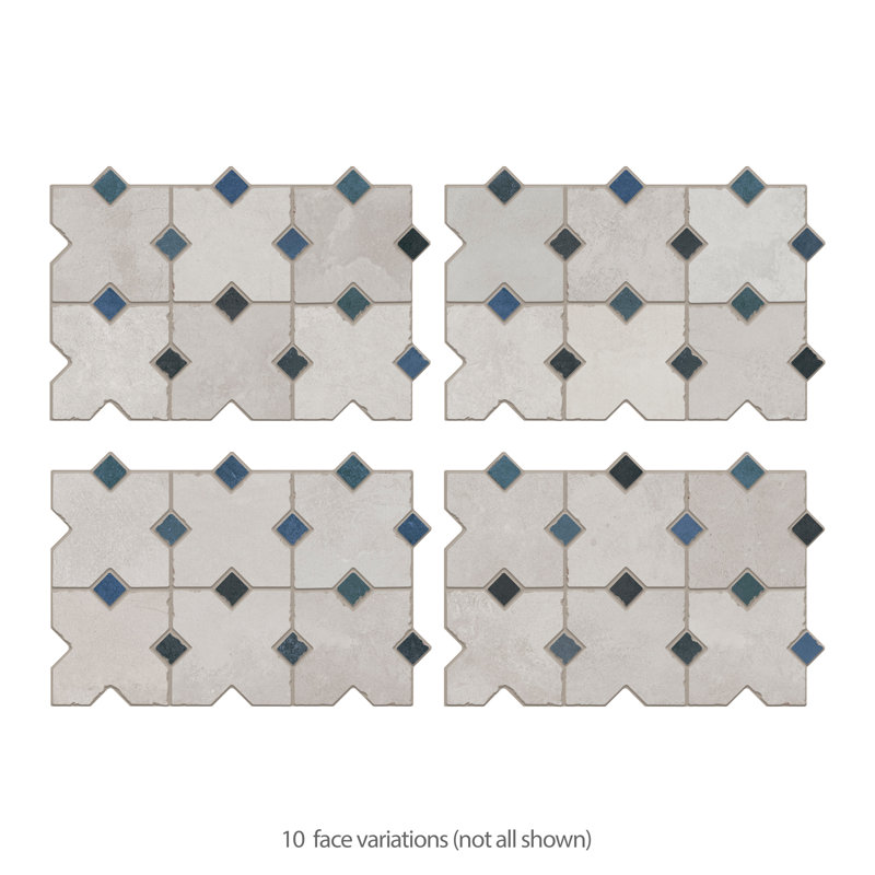Carreau de porcelaine pour plancher et mur 15-3 / 4 po x 23-5 / 8 po Ruanes, Gris te bleu