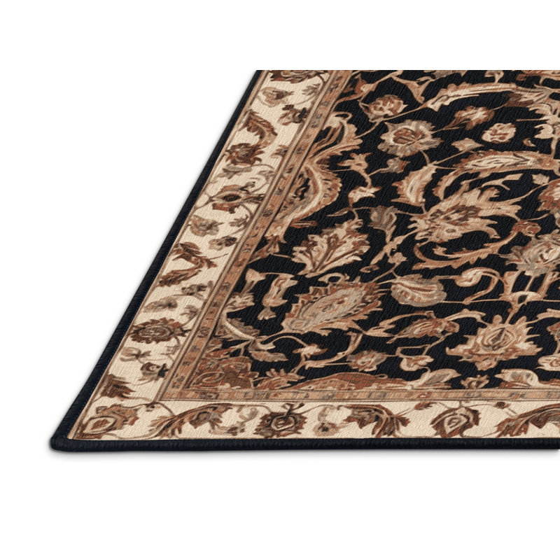 Machine Washable Persian Brown Area Rug, Rectangle 2' x 3'