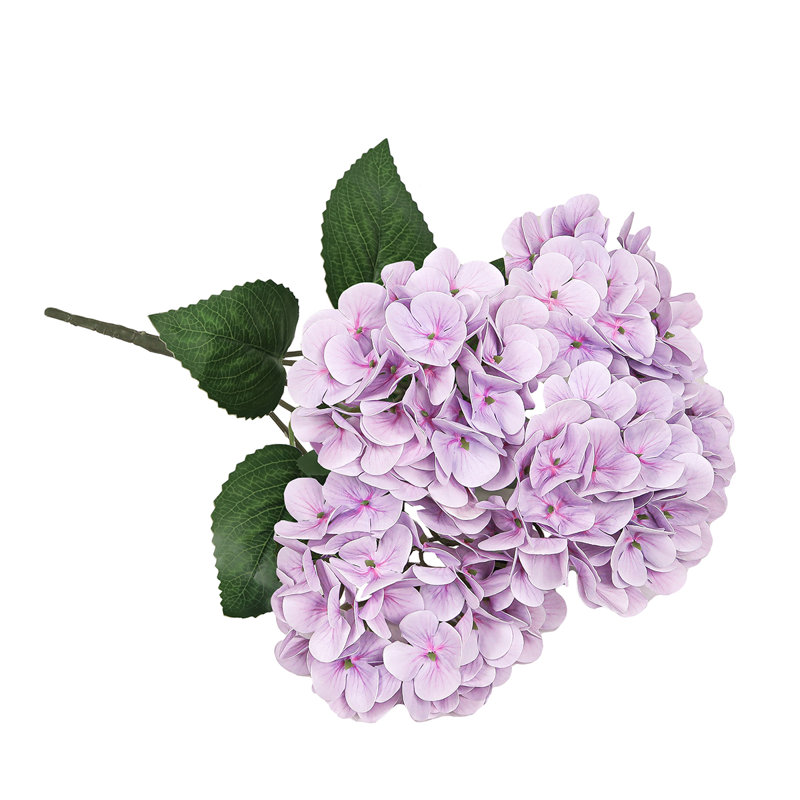 Bouquet de tiges de fleurs d'hortensia artificielle Natural Touch, Lilas clair