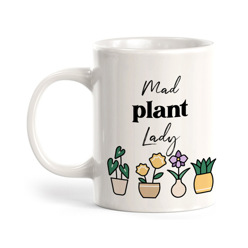 Grande tasse à café Mad Plant Lady, Ensemble de verres à lait, Céramique