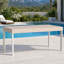 Table de salle à manger rectangulaire d'extérieur Coral 79 po en aluminium avec housse en tissu-123168049-131485375