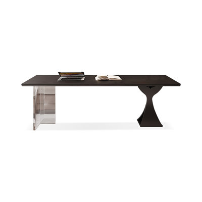 Black Rectangular Solid Wood writing desk