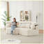 Canapé Méridienne moderne de 53 pouces de couleur crème, canapé modulaire à motif enveloppant élégant.-1663698757-1663698756