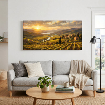 Ensemble de 1 tableau sur toile Sunset Vineyard