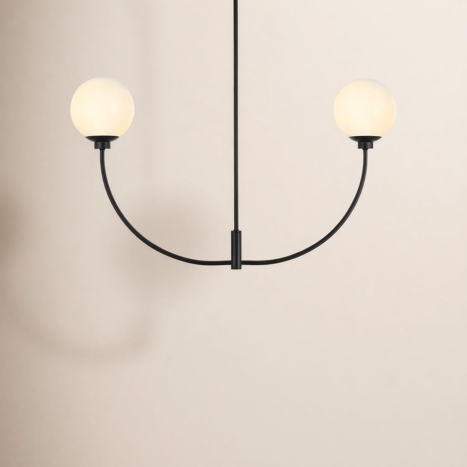 Kyle 2 - Light Metal Chandelier, Black, 21" H x 36" W x 7" D