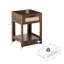 Table de bout en rotin de 15,75 po, table de chevet avec tiroir et table de chevet pour petits espaces