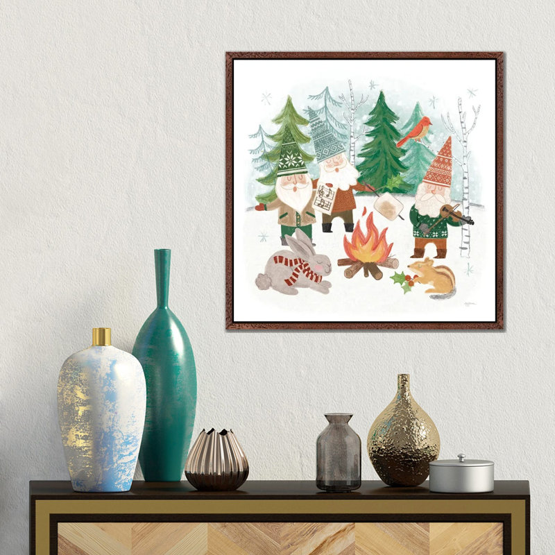 Woodland Gnomes II by Mary Urban - Gallery-Wrapped Canvas Giclée on Canvas, Classic Wood Floater Framed