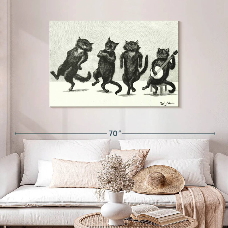 Brampt Cats Dancing, H 30 po x l 45 po