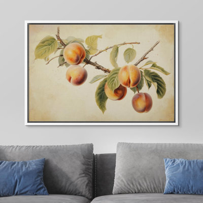 Aliments de cuisine «Print Peach Fruit Watercolor» sur toile