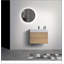 Meuble-lavabo mural en chêne naturel de 30 po avec lavabo, grand meuble-lavabo flottant mural pour salle de bain moderne, lavabo une pièce blanc brillant sans bonde ni robinet