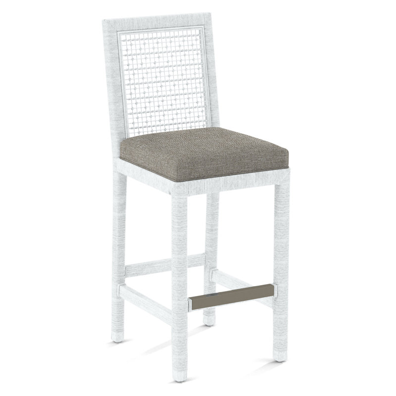 Tabouret de bar Sorinda Glinda, Gris de base 0317-83, Blanc givré