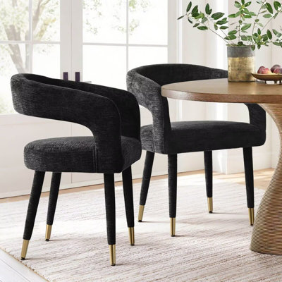 Chaises de salle à manger rembourrées modernes avec accoudoirs