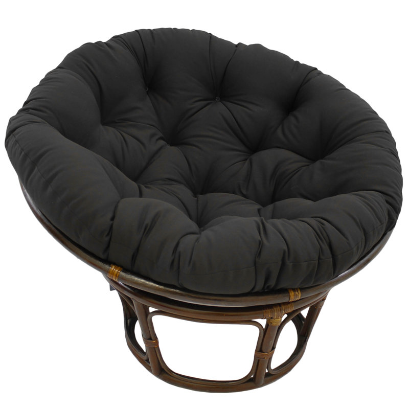 Outdoor Papasan Seat Cushion, Black, 44" W x 44" D