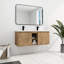 Meuble-lavabo de salle de bain avec double lavabo mural 48 po - Composant de porte à fermeture douce pour intérieur contemporain extérieur robuste