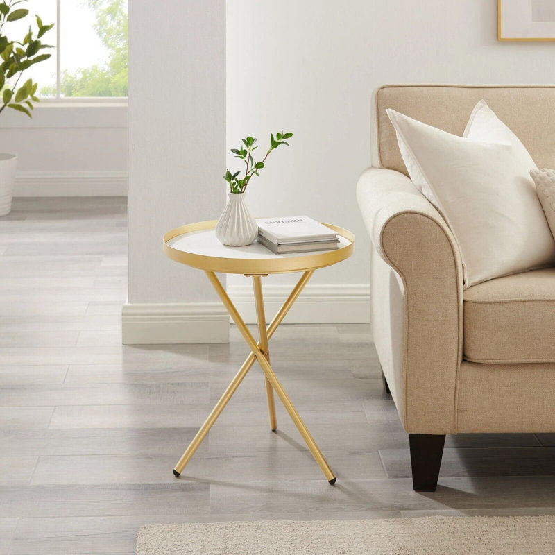 Muflier Tray Top End Table, Gold