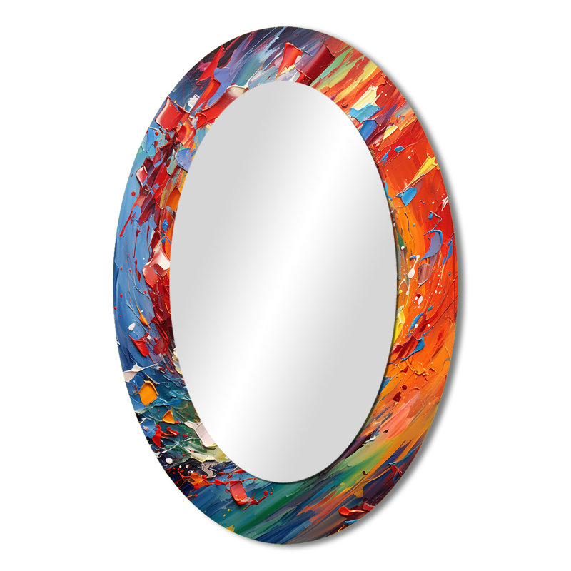 Abstrait Soccer Energy - Miroir mural multicolore, 36 po x 24 po