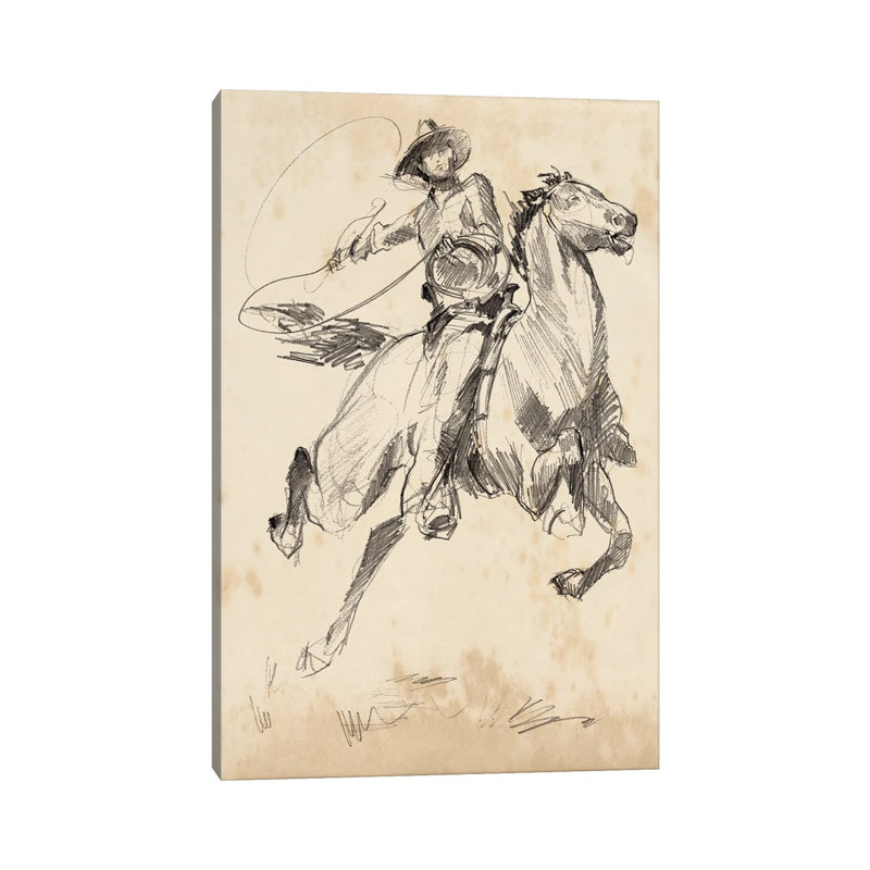 King Of The Rodeo I by Jennifer Paxton Parker - Wrapped Canvas Painting, 66.04 cm H x 45.72 cm W x 1.91 cm D