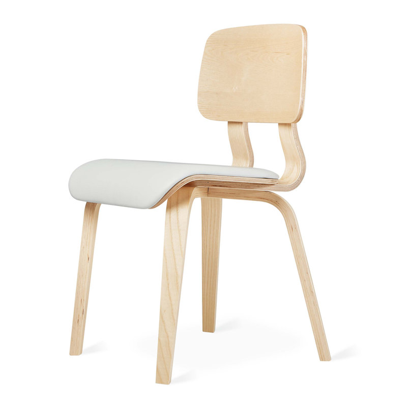 Cardinal Dining Chair, Blonde Ash/Moto White Leather