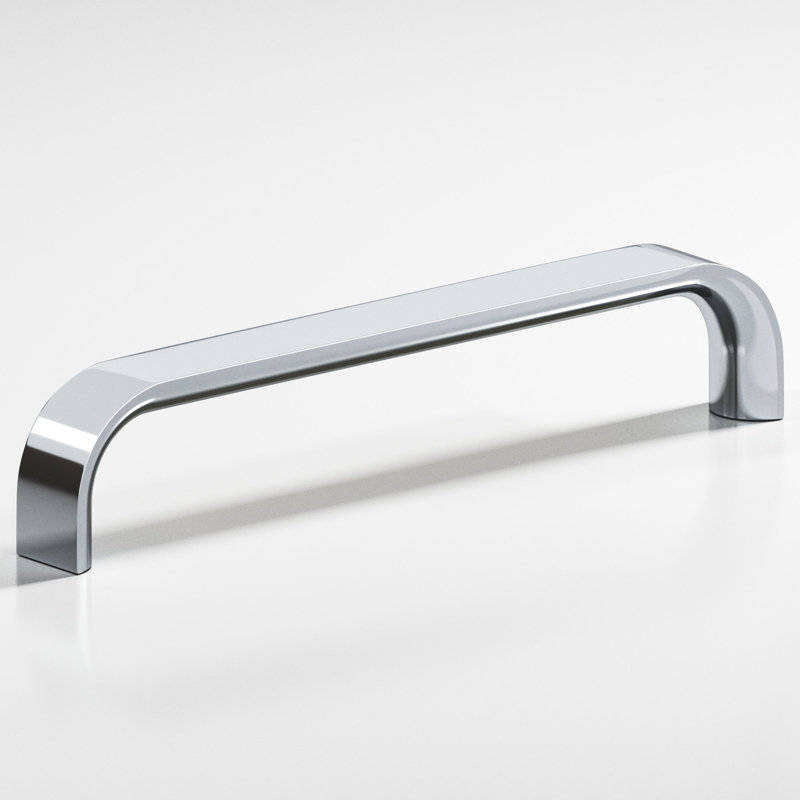 Poignée d'armoire demi-ronde, Chrome poli, 4"