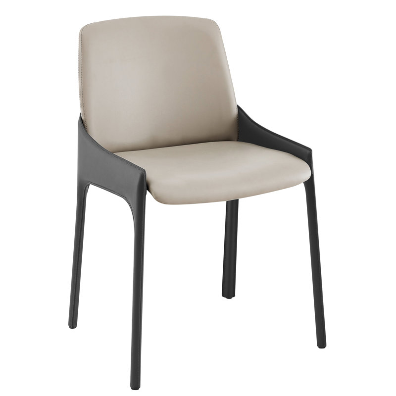 Alvarado Faux Leather Upholstered Side Chair, Gray