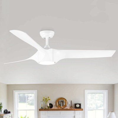 56 In.Intergrated Led Ceiling Fan With White Abs Blade