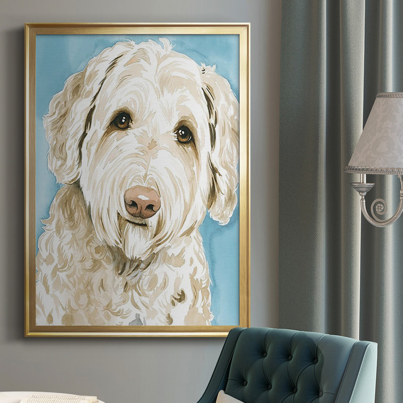 Labradoodle I, reproduction d'art encadrée, Or, H 42,5 po x l 30,5 po x P 1 po