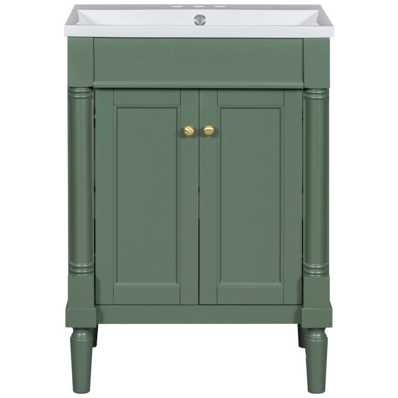 61 24'' Single Bathroom Vanity with Top, Green