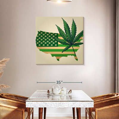 Marijuana Leaf USA Map