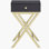 Black and Brass 1-Drawer Rectangular Accent Table