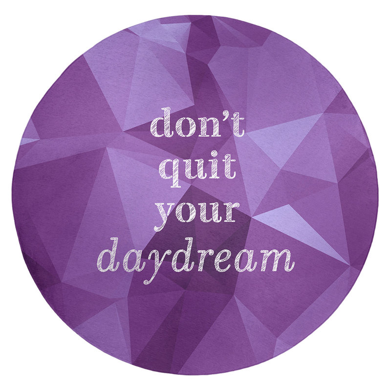 Quotes Chenille Indoor Rug, Round 5'
