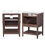 Meuble-lavabo 24 po avec lavabo en céramique, armoire de rangement en bois massif avec deux portes et tiroirs-86924755
