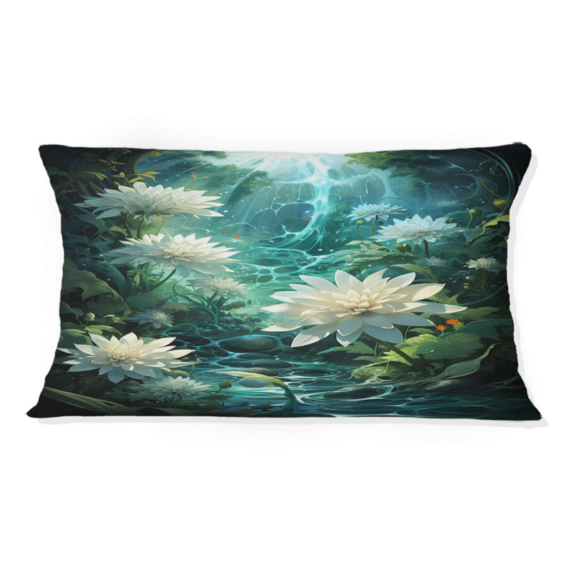 Coussin décoratif beige à motif abstrait fractal vortex - Fractals