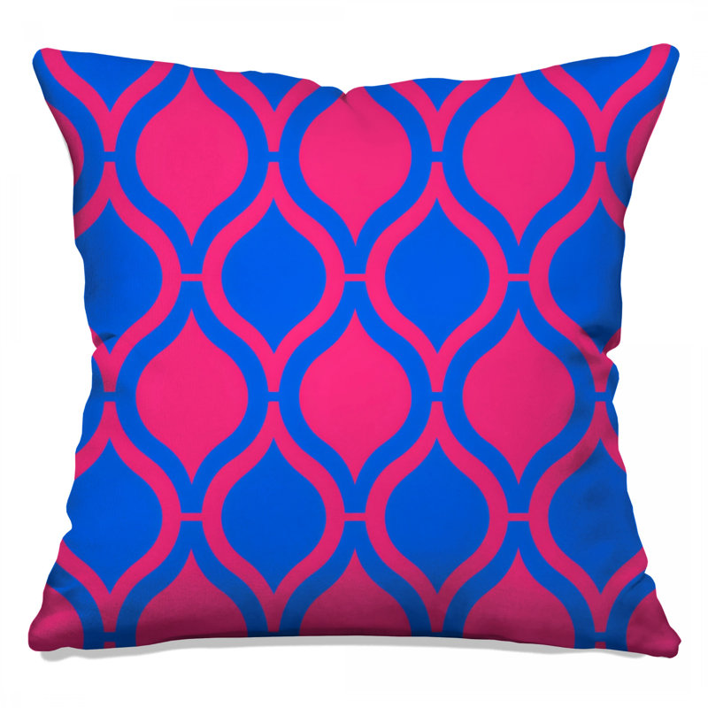 Coussins décoratifs à double face rose et bleu, 18 x 18 inches