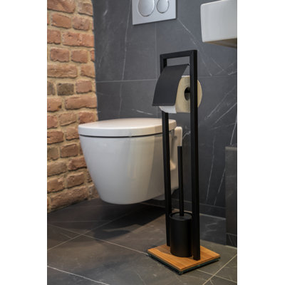 Freistehende Toilettenbürste und Halter Bambusa