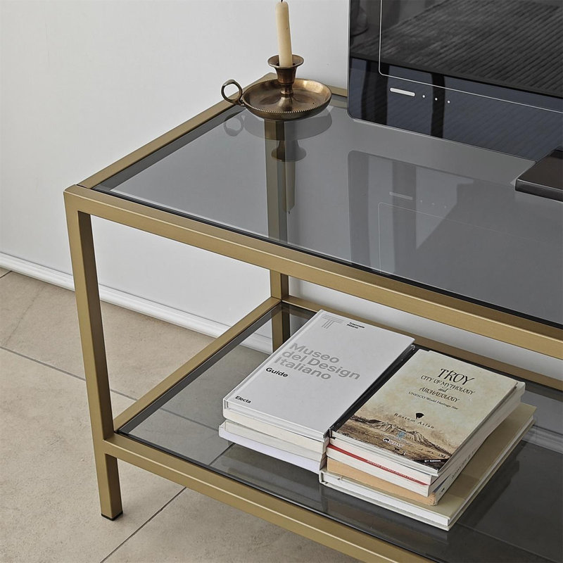 Keikei Unfinished TV Stand, Gold