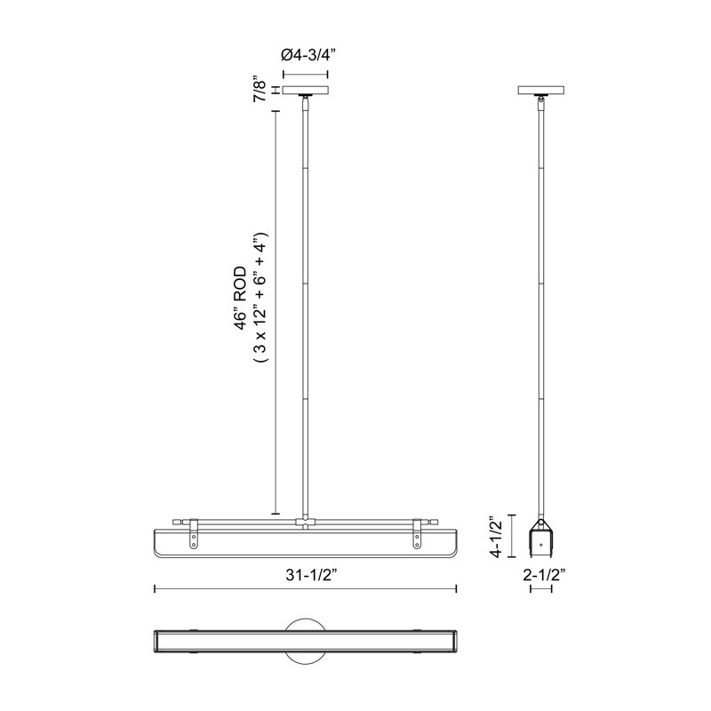 1 - Light LED Pendant, Aged Nickel, Black