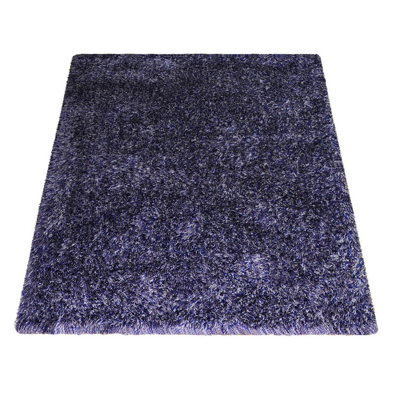 Kenshawn Hand Tufted Shag Polyester Eco-Friendly Area Rugs - Rectangle, Blue White Color, Plain Solid Design, High Pile Thick Handmade Anti Skid Area Rugs for Living Room, Bed Room