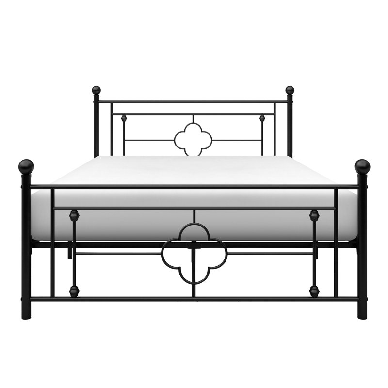 Lit plateforme double avec détails en métal noir - Modern Modern, faîteaux
