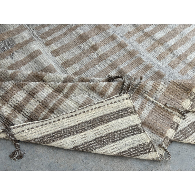 Tapis fait à la main de style marocain, 100% laine naturelle. Tapis moderne Beni Ourain