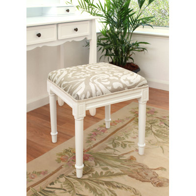 Tabouret de coiffeuse en lin à motif cachemire moutarde Camey