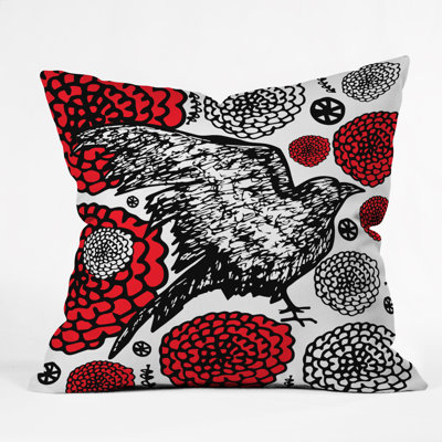 Raven Rose Throw Pillow