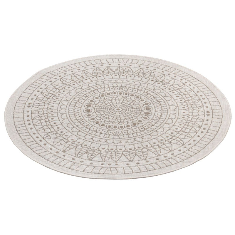 Porto Grey/Cream Reversible Rug, Round 200cm