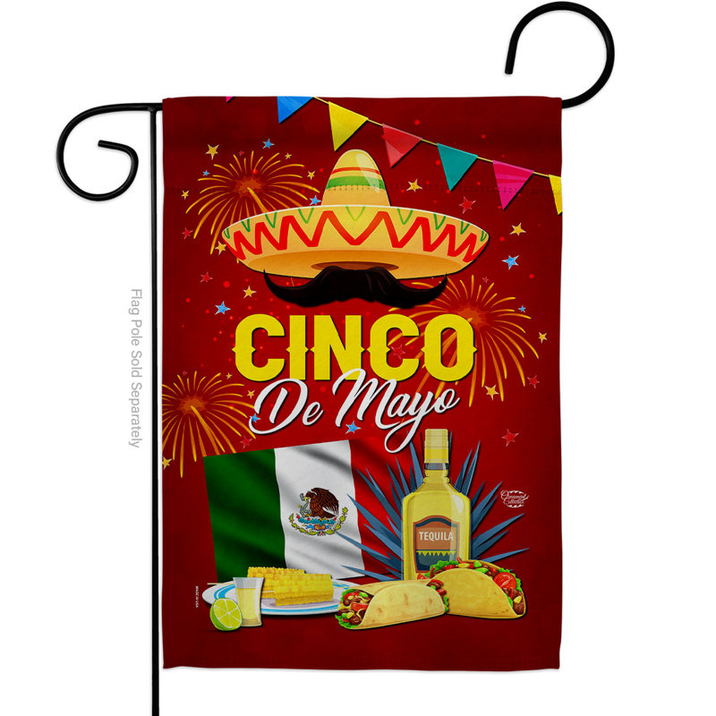 Double Sided Polyester Cinco De Mayo, 18.5" H x 13" W