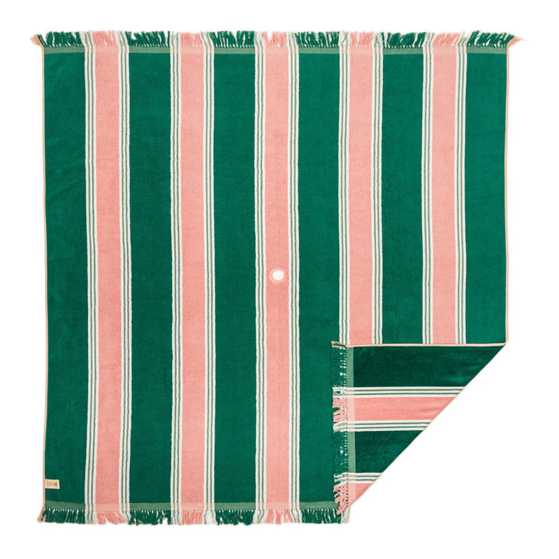 Couverture de plage, Vert/rose