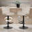 Modern Upholstered Adjustable Height Swivel Full Back Metal Base Bar Stool-952662193-952662192