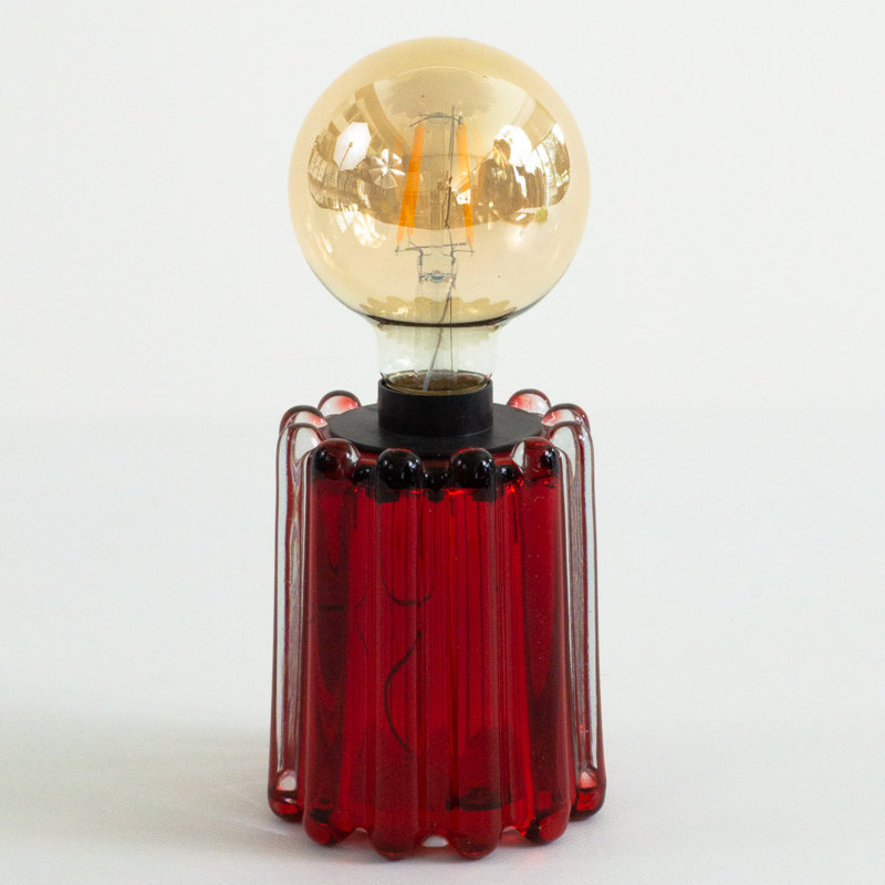 Lynn Glass Table Lamp, Red
